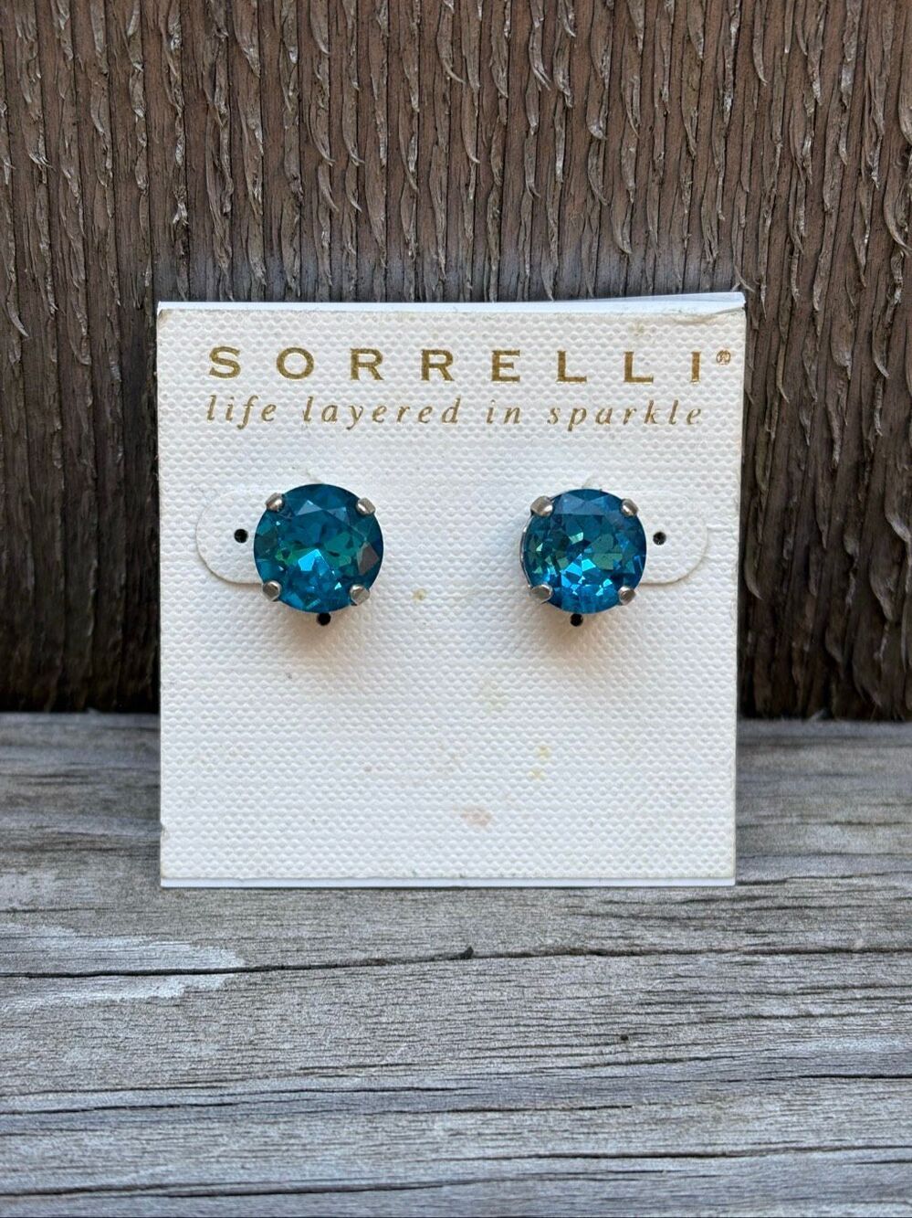 Sorrelli | Classic Stud Earrings | Ocean Blue/Antique Silver